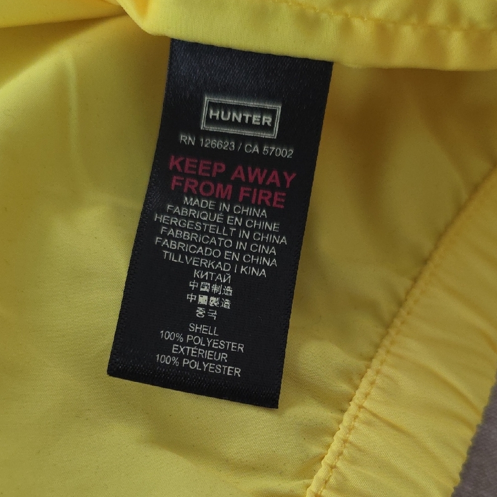 Hunter Kids Bright Yellow Hooded Raincoat - Picture 8 of 10